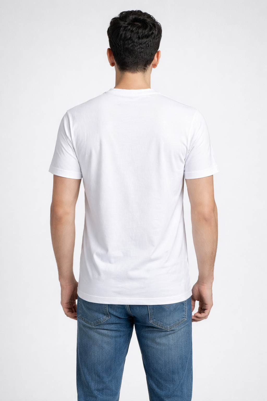 Rayzo Solid White Plain Cotton T-Shirt for Men