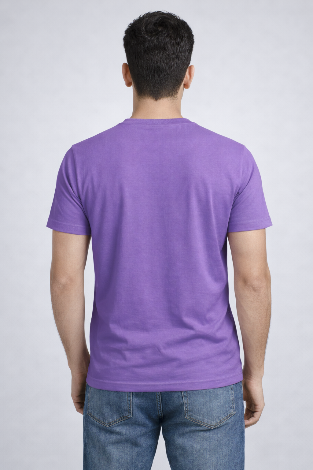 Rayzo Solid Purple Plain Cotton T-Shirt for Men