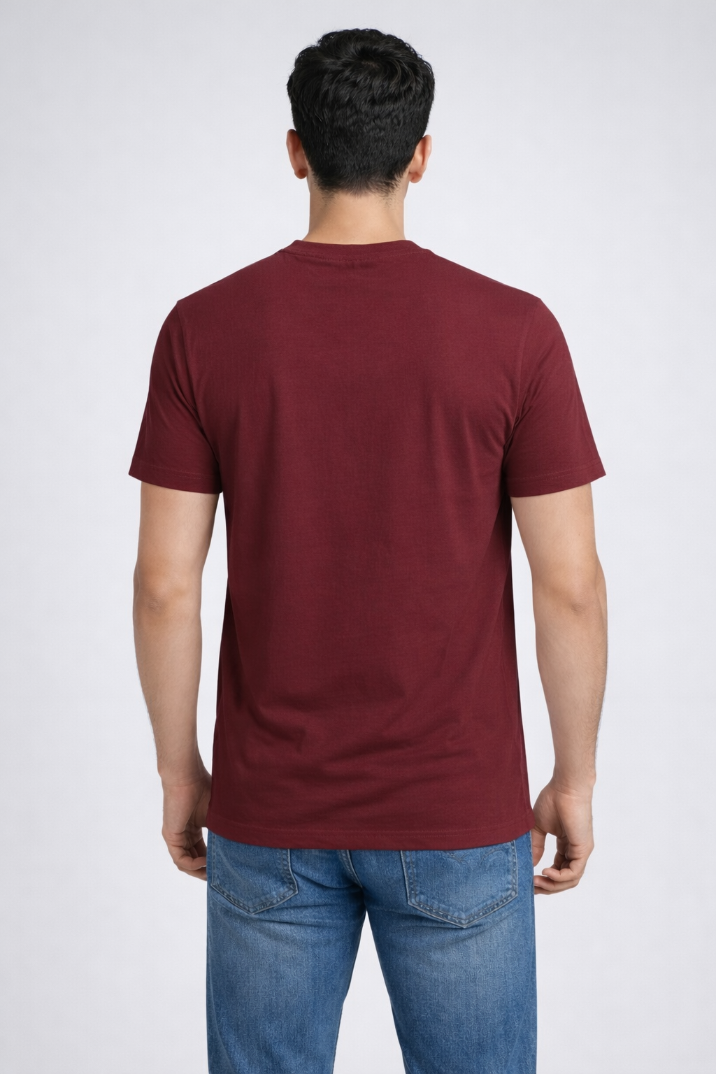 Rayzo Solid Maroon Plain Cotton T-Shirt for Men