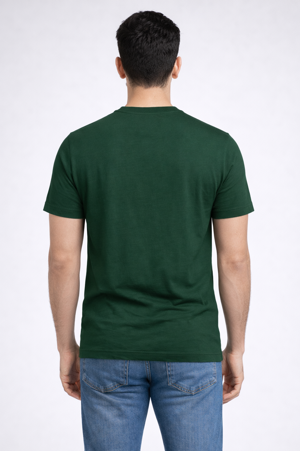 Rayzo Solid Green Plain Cotton T-Shirt for Men