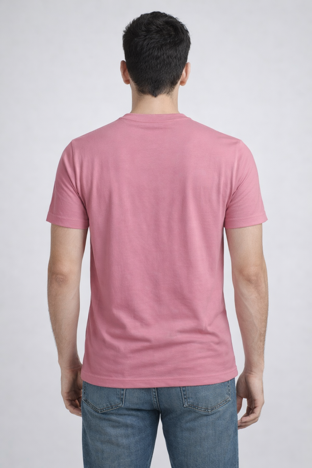 Rayzo Solid Pink Plain Cotton T-Shirt for Men