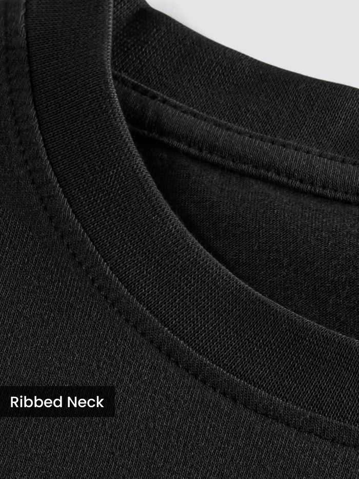 Rayzo Solid Black Plain Cotton T-Shirt for Men