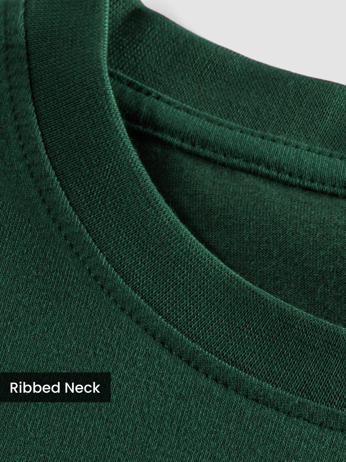 Rayzo Solid Green Plain Cotton T-Shirt for Men