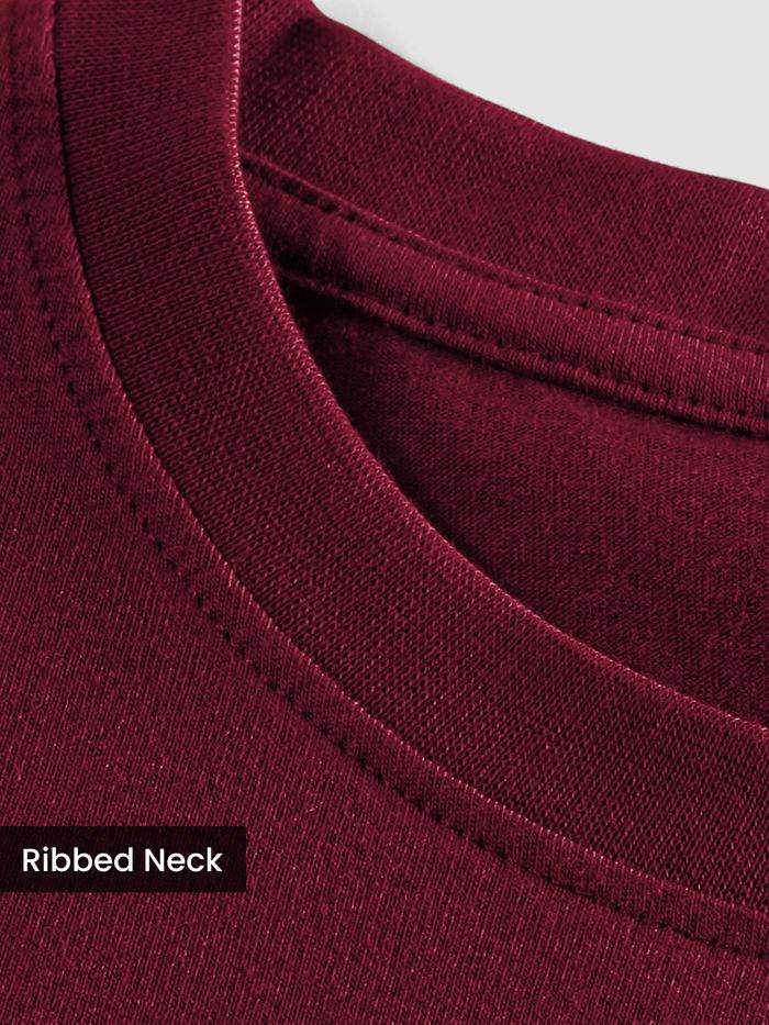 Rayzo Solid Maroon Plain Cotton T-Shirt for Men